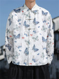 Men's Vintage Butterfly embroideried Long Sleeve Shirt