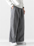 Men's Plus Size Casual Linen Straight-Leg Pants