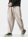Men's Leisure All Match Lace Up Cozy Linen Pants