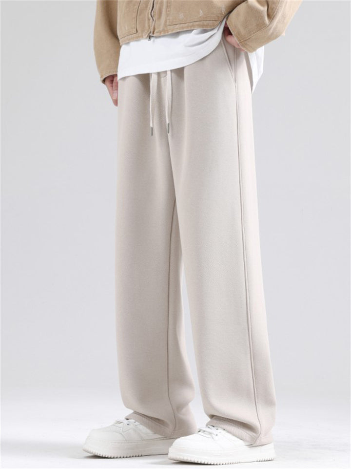Men's Summer Casual Solid Color Drape Straight Wide Leg Pants