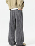 Ens Baggy Wide Leg Textured Stripe Streetwear Casual Pants