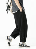 Men's Japanese Style Casual Solid Color Cargo Straight Pants