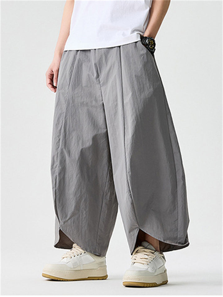 Summer Men's Loose Comfy Wide Leg Cropped Pants