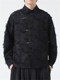Chinese Style Jacquard Lapel Long Sleeve Shirts for Men
