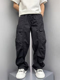 Men Baggy Drawstring Wide Leg Loose Fit Outdoor Cargo Pants