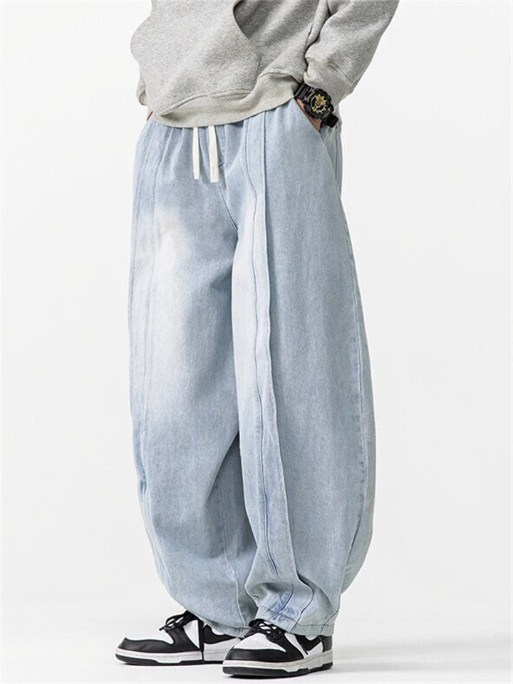 Men's Japanese Style Loose Retro Harem Wide Leg Jeans