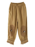 Women's Vintage Lace Patchwork Linen Harem Pants