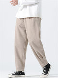Comfy Textured Jogger Pants for Men with Elastic Waist and Cuffed Hems