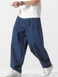Men's Casual Retro Solid Color Straight Pants
