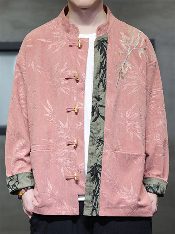 Men's Oriental Style Bamboo Jacquard Patchwork Tang Suit Jacket