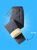 Plus Size Men's Casual Wear Winter Warm Fleece Lined Straight/Jogger Trousers