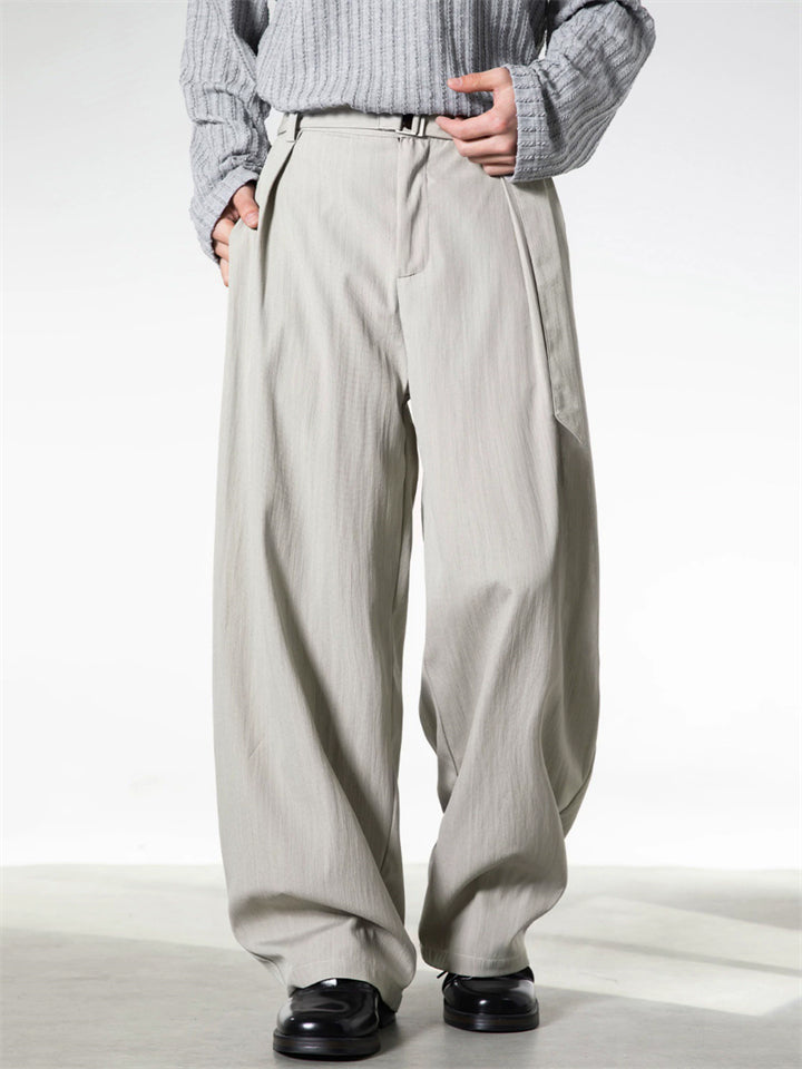 ‌Men's Casual Loose Fit Old Money Style Textured Straight Leg Pants