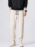 Mens Corduroy Relaxed Fit Utility Cargo Jogger Pants with Pockets