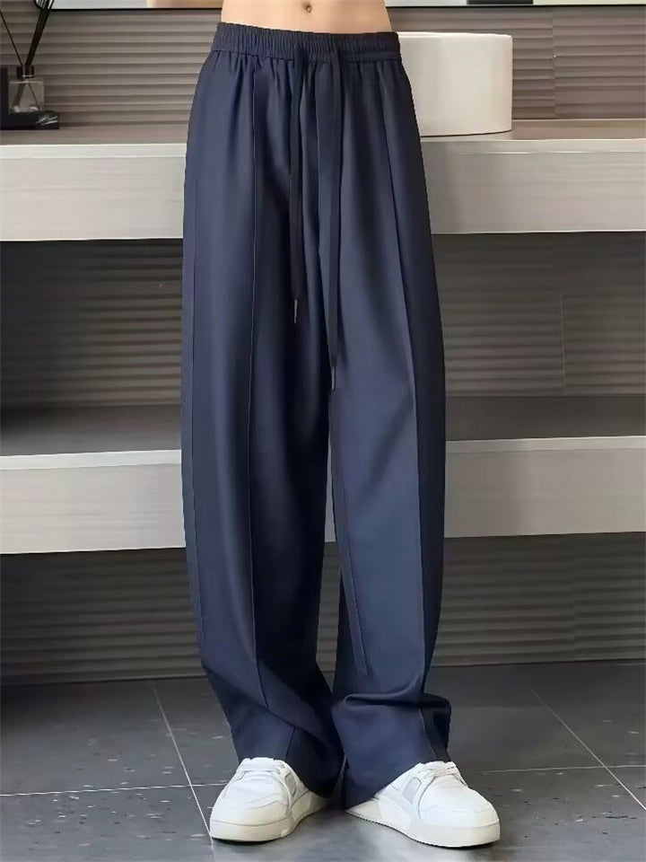 Men's Loose Fit Elastic Waist Drape Comfort Breathable Wide Leg Pants