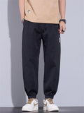 Men Cotton Blend Streetwear Loose Fit Elastic Baggy Jogger Pants