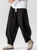 Men's Japanese Style Summer Solid Color Harem Cropped Pants