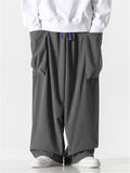 Men's Hip-Hop Exaggerated Pocket Corduroy Straight-Leg Pants