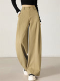 Women's High Waist Casual Loose Fit Pleated Wide Leg Pants