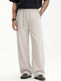 Mens Elastic Waist Wide Leg Casual Street Pants