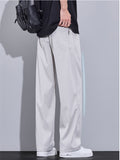 ‌Casual Mid Waist Loose Fit Drape Straight Leg Pants for Men‌