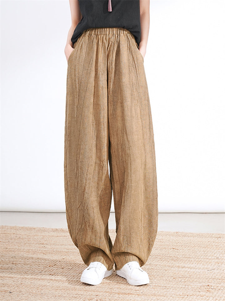 Retro Tie Dye High-Rise Trousers for Ladies