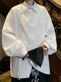 Men's Chinese Style Long Sleeve Vintage Loose Textured Shirts