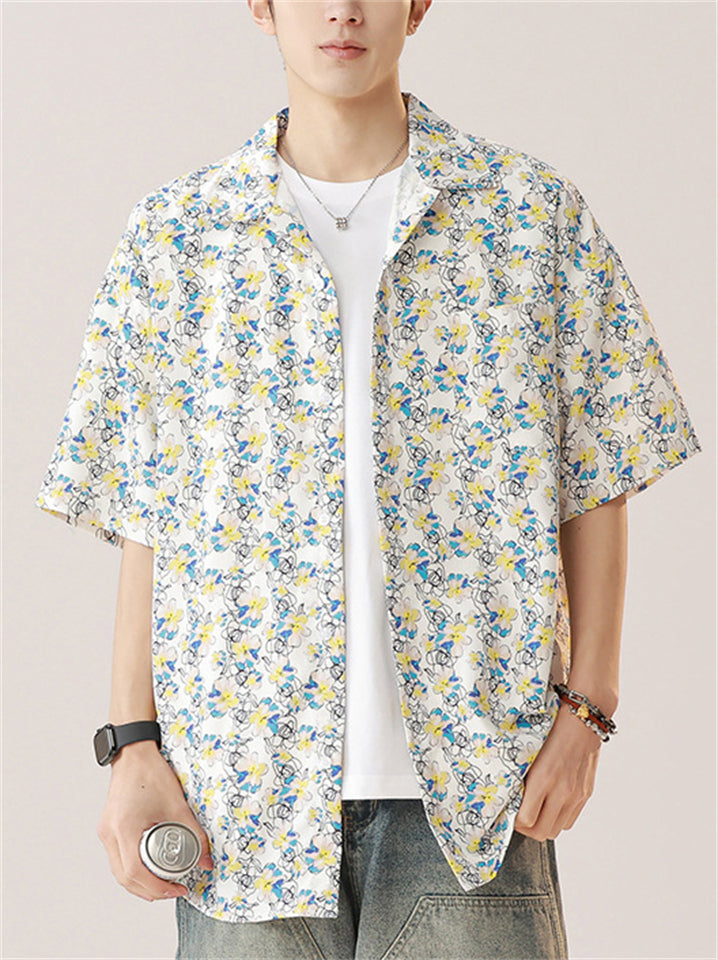 Casual Men's Summer Holiday Style Print Short Sleeve Shirts