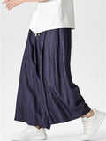 Men's Summer Japanese Style Wide Leg Drape Cropped Pants