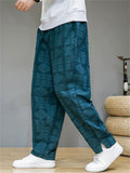 Men Ethnic Patterned Drawstring Waist Casual Lounge Pants