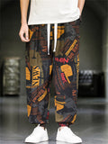 Men's Summer Trendy Print Drawstring Harem Lantern Pants