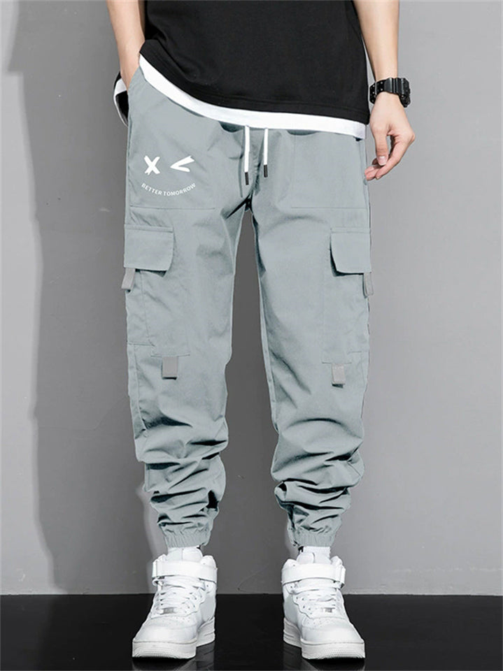 Men's Casual Workwear Jogger Pants Loose Fit Multi-Pockets