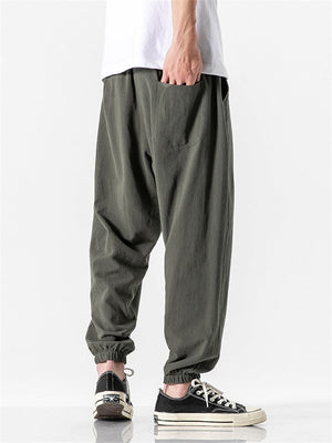 Summer Super Soft Cotton Linen Large Size Yoga Pants for Men