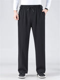 Men's Comfy Elastic Waist Straight Leg Casual Cotton Pants