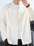 Men's Autumn Solid Color Concealed Placket Cardigan Jackets