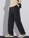 Men Linen Blend Casual Breathable Comfortable Loose Fit Wide Leg Pants