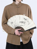 Chinese Style Solid Color Long Sleeve Shirts for Men