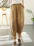 Women's Vintage Lace Patchwork Linen Harem Pants