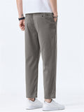 Men Slim Fit Casual Ankle Length Tapered Chino Work Pants