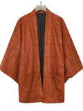 Retro Zen Style Print Faux Suede 3/4 Sleeve Cardigan for Men