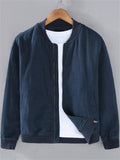 Casual Ramine Solid Color Baseball Collar Jacket for Men