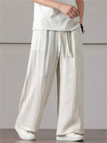 Men's Solid Color Cotton Linen Loose Wide Leg Pants