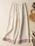 Women's Simple Ethnic Style Printed Comfy Wide Leg Pants