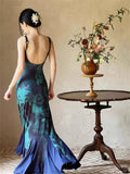 Women's Slim Elastic Square Neck Sleeveless Backless Maxi Dress