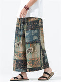 Men's Summer Ethnic Style Print Elastic Waist Beach Pants