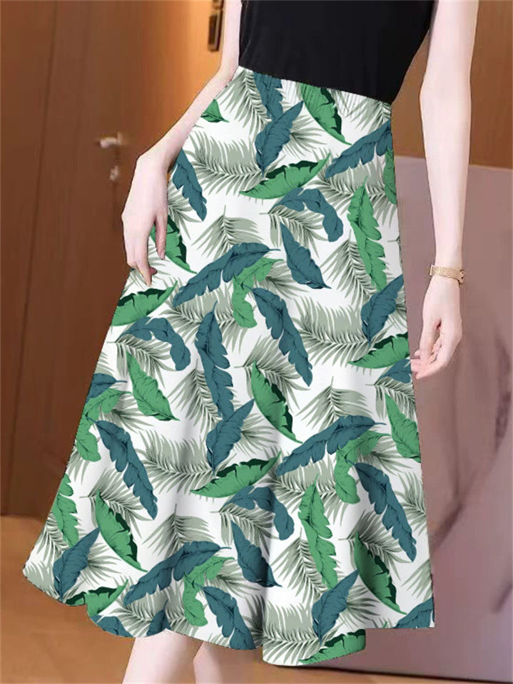 Women's Korean Style Printed A-Line Skirts