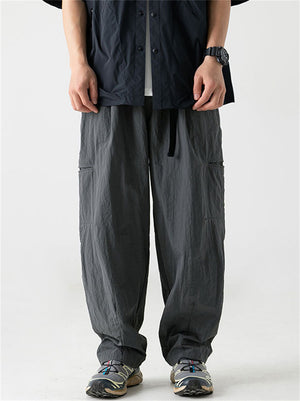 Male's Outdoor Water Repellent Solid Color Pockets Straight Pants