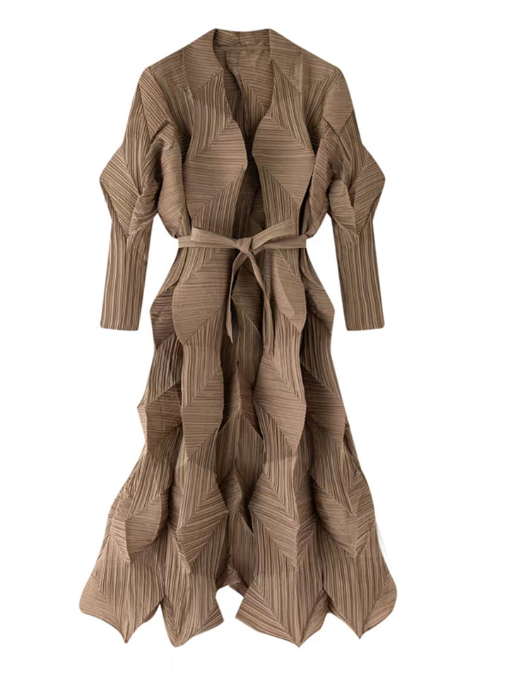 Women's Chic Pleated Irregular Loose One Size Long-sleeved Cardigan Shirts