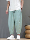 Mens Summer Baggy Loose Cropped Lightweight Yoga Harem Pants