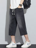 Men's Stylish Comfy Drawstring Capri Cropped Jeans