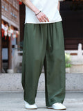 Men Comfy Summer Japanese Streetwear Baggy Wide Leg Pants